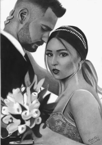 Desenho Realista Feito a Lápis, Retrato,foto sob encomenda Tamanho A3 (29,7x42cm)