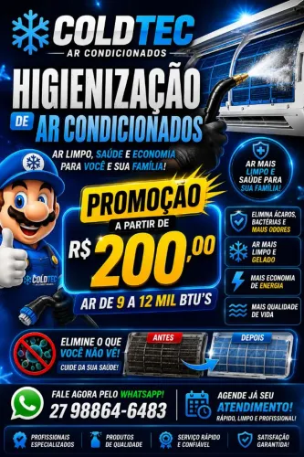 Higienização ar acondicionados