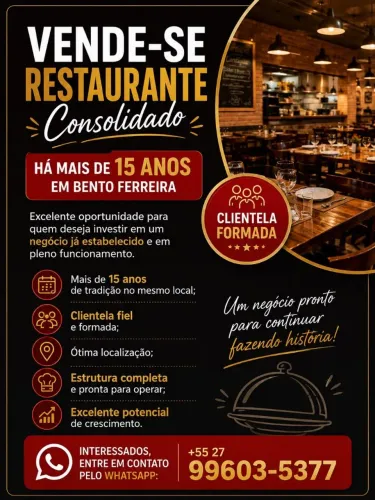 Vende restaurante em funcionamento