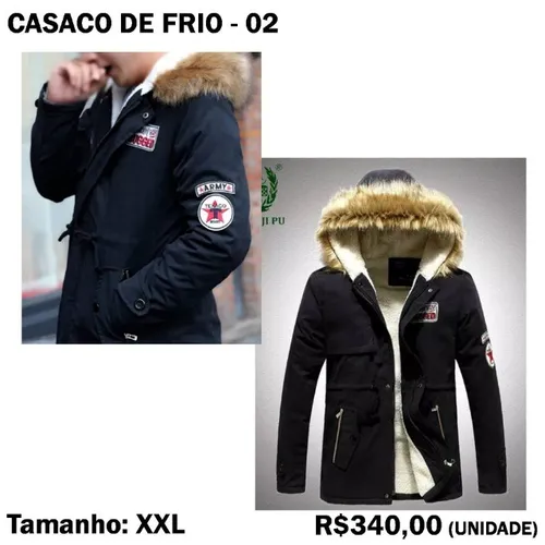 Casaco de Frio Army Forrado com Lã 