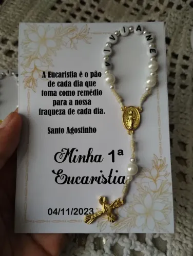 Terço personalizado para lembrancinha