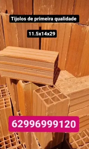 Tijolos 11.5x14x29 só carga fechada 