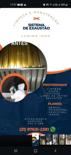 Limpeza e Manutenção de Sistema de Exaustão - Coifas, Filtros e Dutos