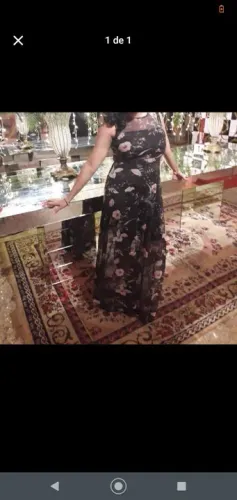 Vestido Floral Longo Preto ZINZANE