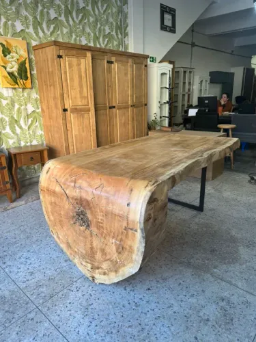 Mesa Cascata MadeiraMaciça Rústica Mesa Gourmet Churrasqueira Prancha Borda Orgânica Pequi