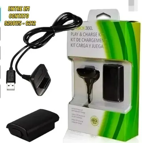 Bateria Para Controle Xbox 3x1 360 Com Cabo-Entregas 9h as 22h
