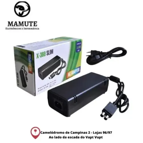 Fonte Para Xbox 360 Slim 2 Pinos Bivolt 110v 220v