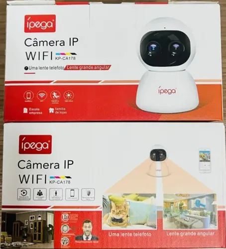 Câmera Wifi Com 2 Lentes Fullhd 1080p Ipega Kp-ca178 Cor Branco