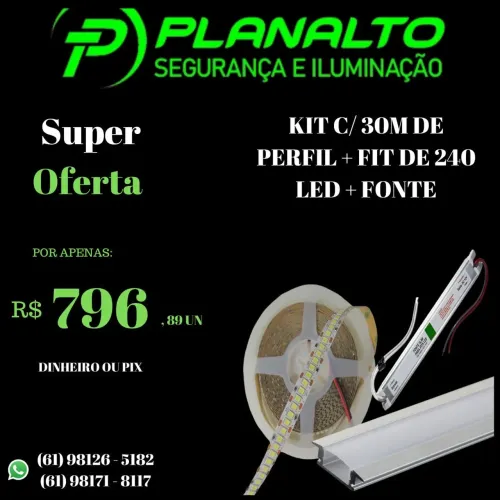Perfil LED 30m + Perfil 240cm + Fonte Pronto Para montar