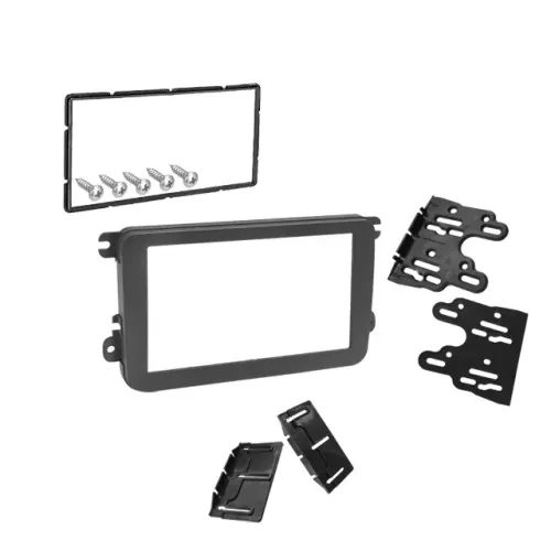 Moldura para Radio 2 Din 7" Preta Gol Saveiro G7 16> Jetta Amarok 12> Tiguan 07>10