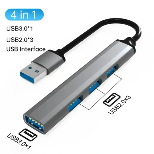 Adaptador Multiport para MacBook Pro,1  USB 3.0 e 2 usb 2.0 Total 4 portas - COD 1178