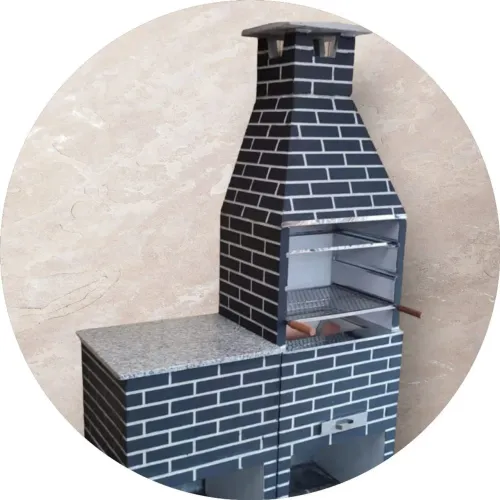 Churrasqueira Pre Moldada Com Bancada Tijolinho Média 65 Cm