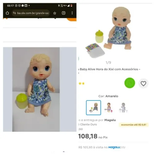 Boneca baby Alive hora do xix