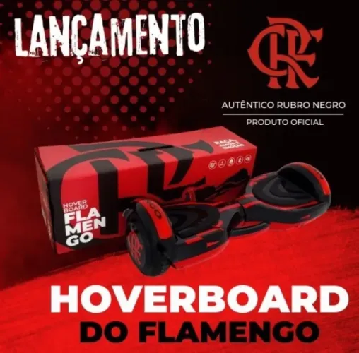 Hoverboard Flamengo 6.5 Polegadas Bluetooth, Alto Falante, Alça