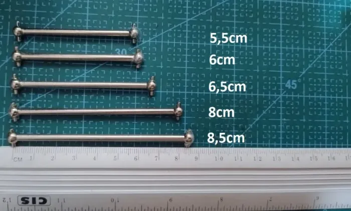 Eixos de alta qualidade para modelismo escala 1/10 o par.
