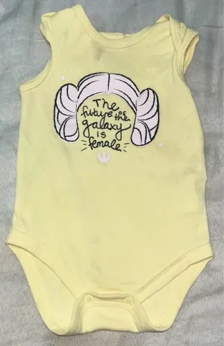 Body temático Princesa Leia - Star Wars - Amarelo