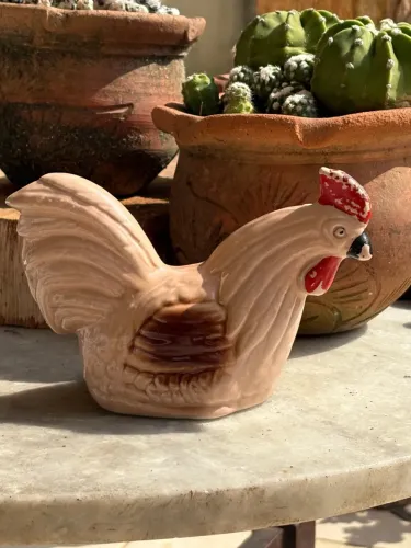 Galinha de cerâmica vintage 11cm altura 18cm comprimento