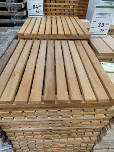 Deck de madeira eucalipto 50x50cm natural