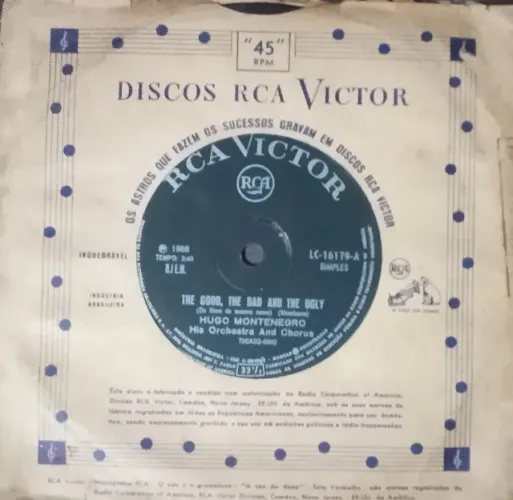 Disco de 1968 do Hugo Montenegro - His Orchestra And Chorus