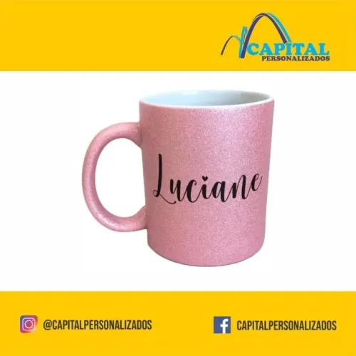 caneca glitter personalizada 