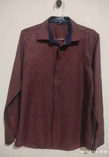 Camisa Slim Masculino Vinho