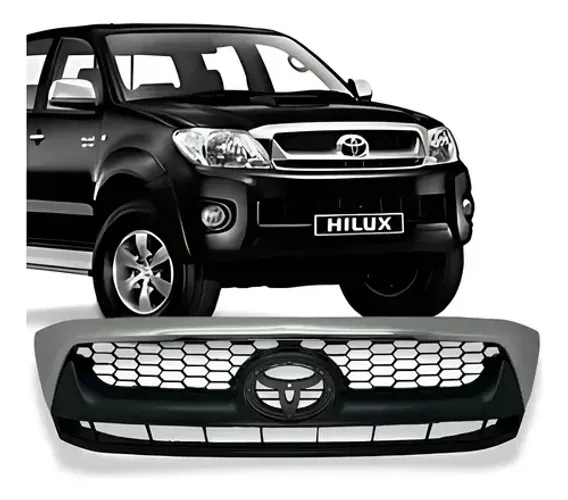 Grade Hilux 2009 2010 2011 Preto com Moldura Cromada