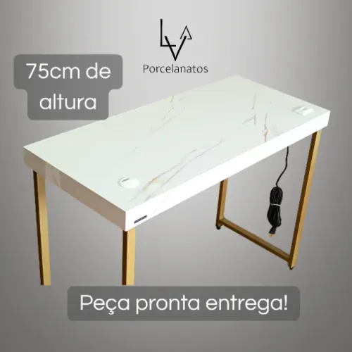 Mesa para atendimento  manicure nail designpara salão de beleza porcelanato esculpido