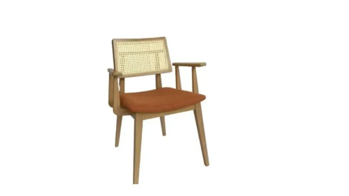 CADEIRA DE PALHINHA BUZIOS COM BRAÇO TERRACOTA