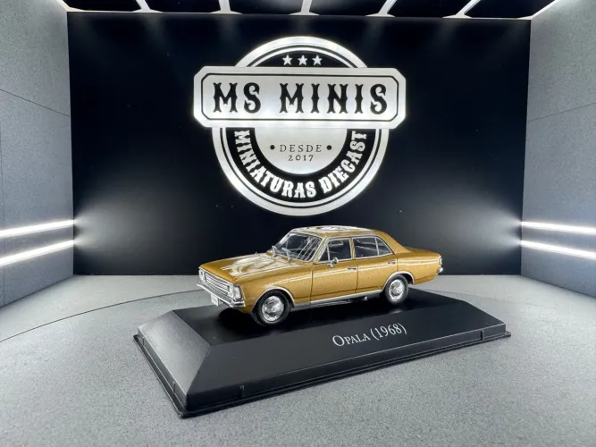 Miniatura Chevrolet Opala 1968 Dourado escala 1/43