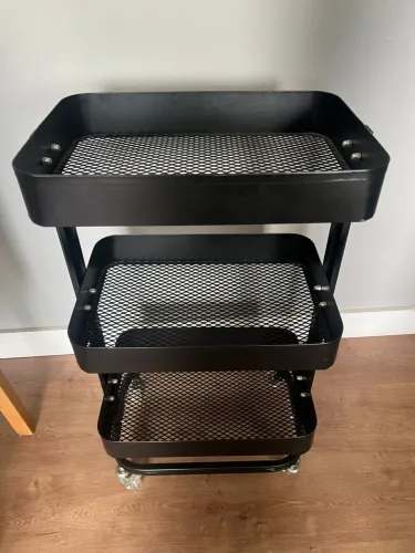 Carrinho Organizador Multiuso 3 Prateleiras Aço Com Rodinhas