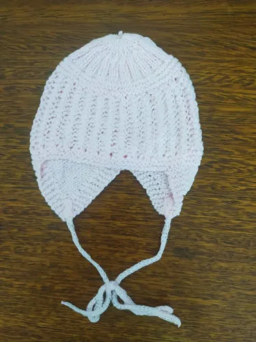 Touca De Tricot Para Bebê Rosa