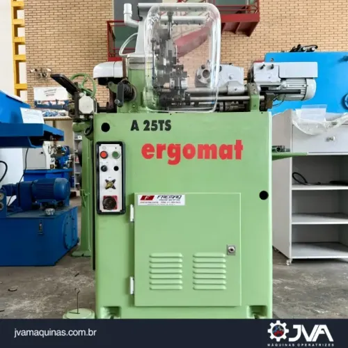 TORNO AUTOMÁTICO ERGOMAT A-25TS C/ FRESADOR DE ROSCA E CASTELO ESTRELA