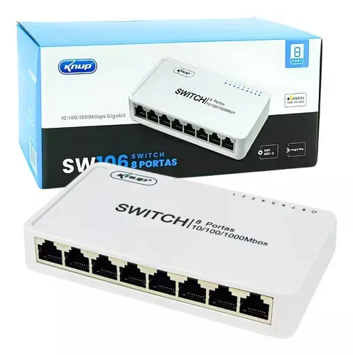 Hub Switch P Redes Computadores 8 Portas 10/100/1000Kp-Sw106 Hub Switch P Redes Computador