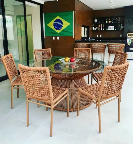Mesa de corda náutica redonda