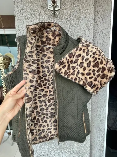 Casaco feminino Jaqueta Duplaface Verde Frio intenso