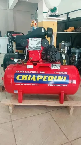 Compressor de ar 110 Litros Profissional 140psi e 10 pés - Chiaperini Red (Loja/Novo)