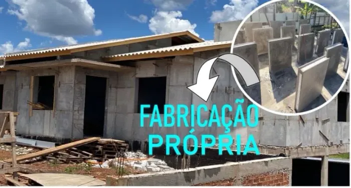 Construção de casas pré moldadas com Blocom paredes prontas 