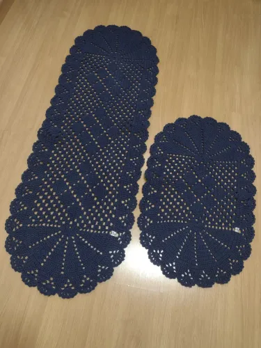 Jogo tapetes em crochê 