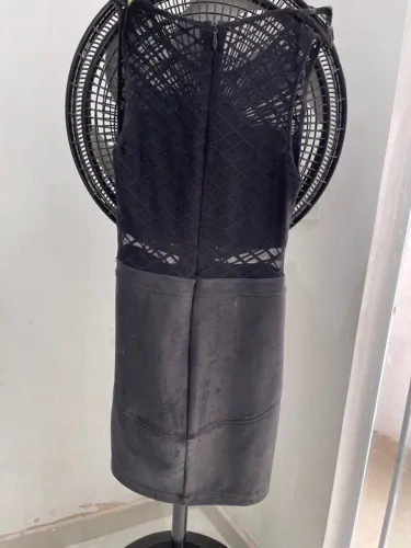 Vestido com tule e courino elastano