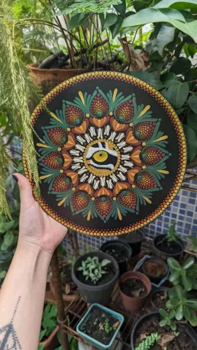 Mandala Artesanal Olho de Tigre