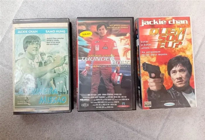 3 FILMES VHS JACKIE CHAN - ORIGINAIS - COLECIONADORES