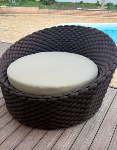 sofa ostra ou chaise área externa alumínio tricô de enchimento