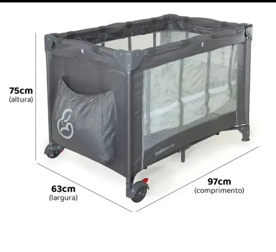 Berço Para Bebe Cercado Tela Galzerano Portátil