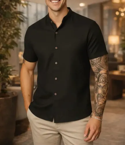 Camisa Gola Padre Preta 