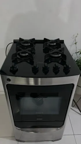 Fogão Consul 4 Bocas Inox Mesa de Vidro + Forno - Ótimo Estado