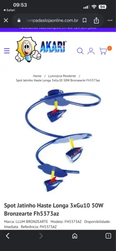 Lustre infantil Jatinhos