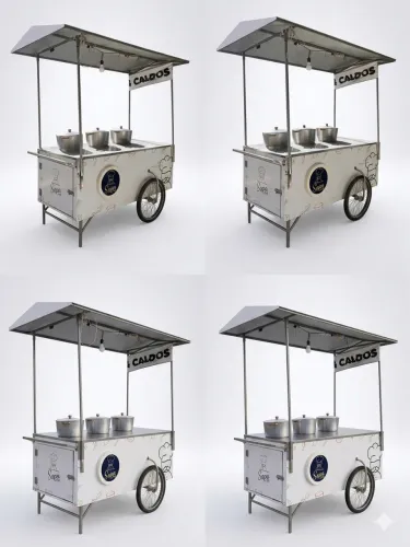 Carrinho de Sopas e Caldos Profissional - Completo e Pronto para Trabalhar