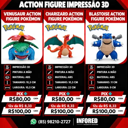 Action Figures Impressão 3D com Pintura à Mão
