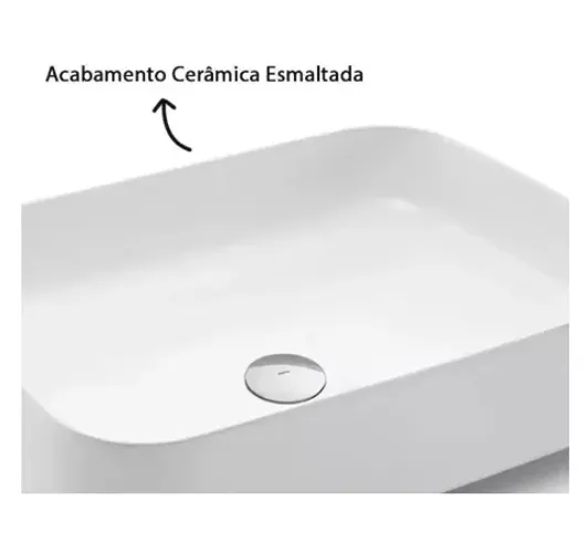 Cuba De Apoio Docol 50x40 971126 Retangular Branca Acabamento Esmaltada Cor Branco