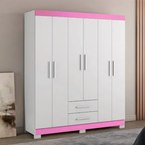 Espaço e Organização com Elegância Guarda-Roupa NT5130 com 6 Portas e 2 Gavetas